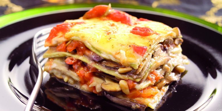 Lasagne met aubergines en mozzarella
