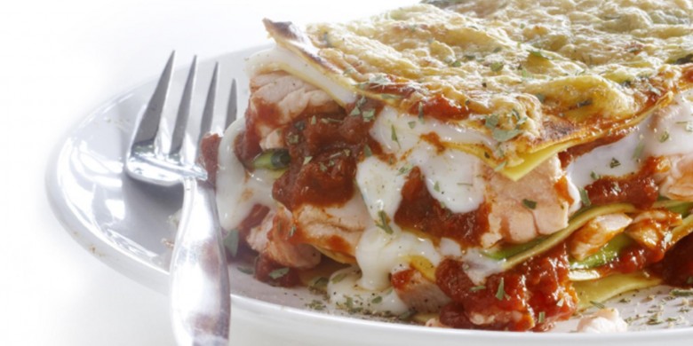 Lasagne met courgette en vis