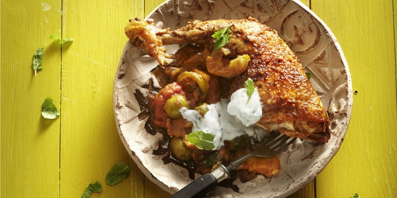 Marokkaanse stoofschotel met kip, ras el hanout en olijven