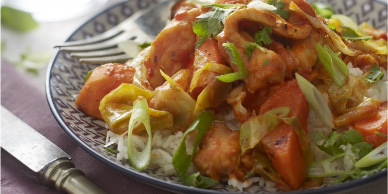 Curry met zoete aardappel