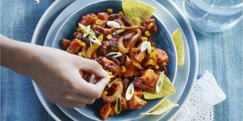 Chili met zoete aardappel