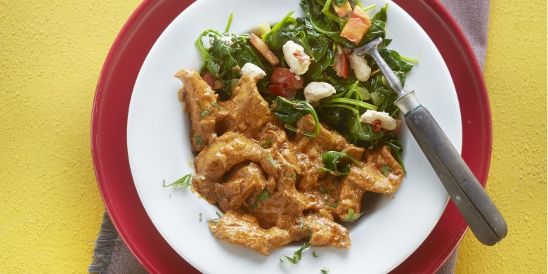 Butter chicken met palak paneer