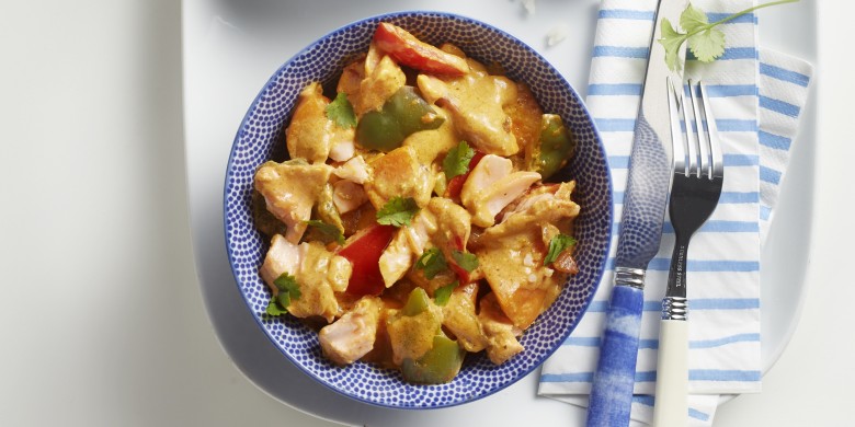 Viscurry met zoete aardappel