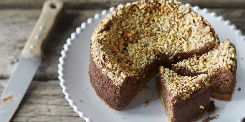 Chocolade cheesecake met hazelnoten