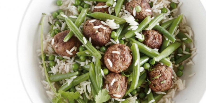 Groenterijst met gehaktballetjes