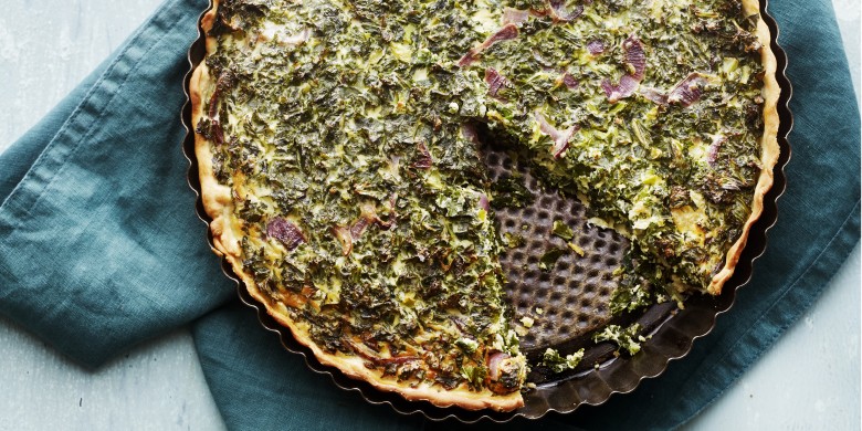 Boerenkoolquiche met geitenkaas