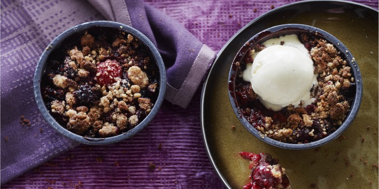 Bosvruchten met speculaascrumble