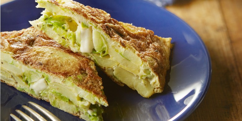 Frittata met spruitjes en geitenkaas