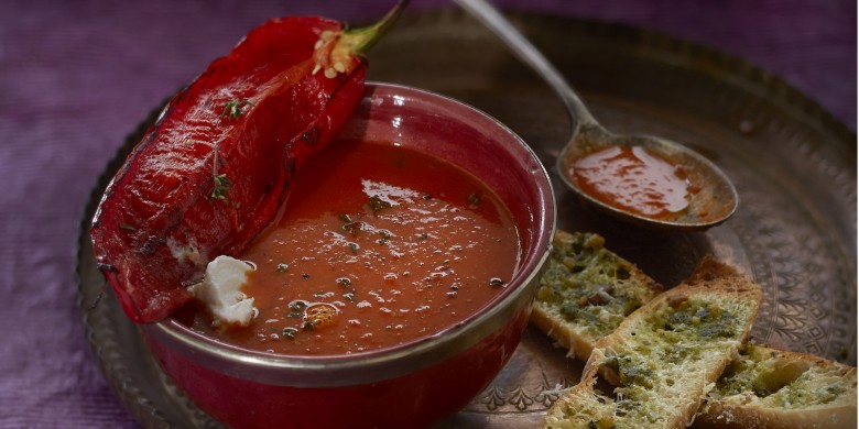 Paprikasoep met pestocrostini