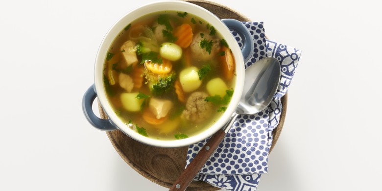 Wintergroentesoep met balletjes