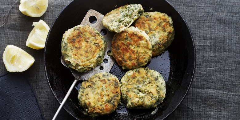 Zalmkoekjes met boerenkool