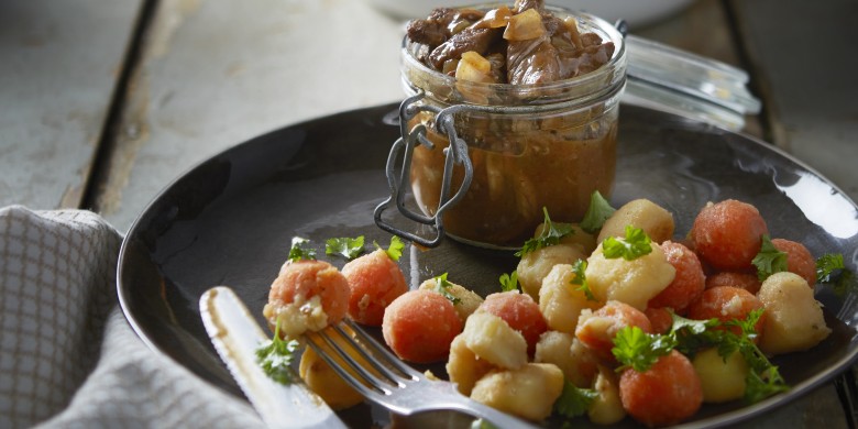 Hutspot met komijn en snelle hachee