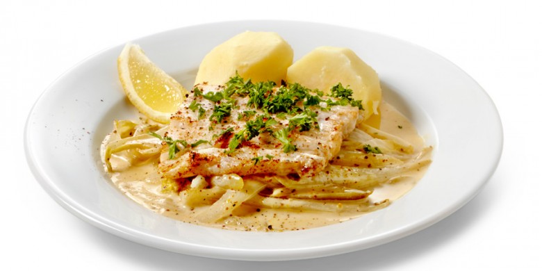 Kabeljauwfilet met witlof en mosterd