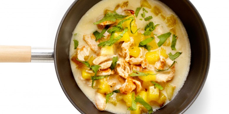 Kalkoenfilet met kokos en mango