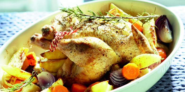 Kip met geroosterde wintergroenten
