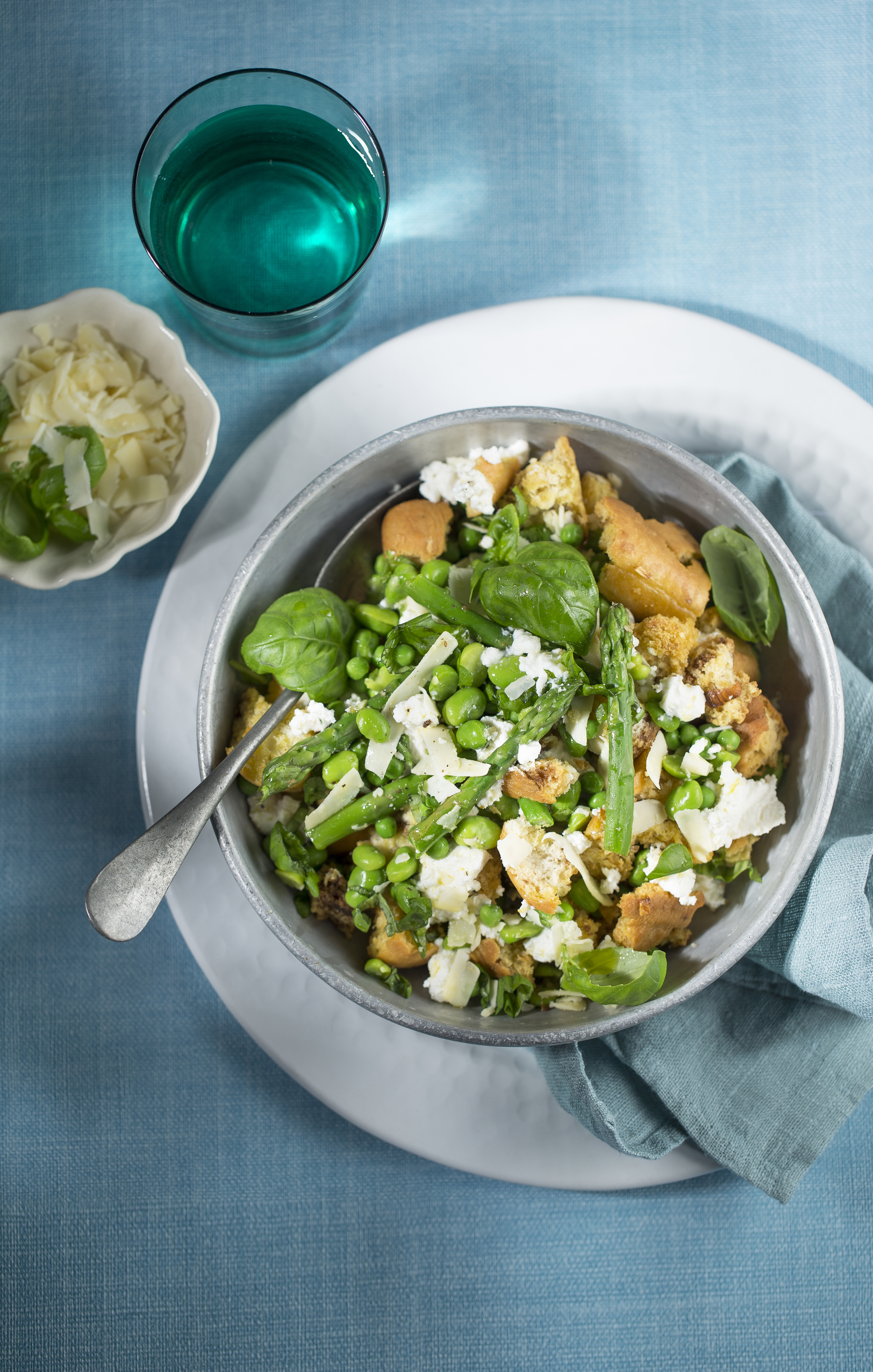 Panzanella met groene groenten