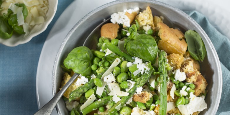 Panzanella met groene groenten