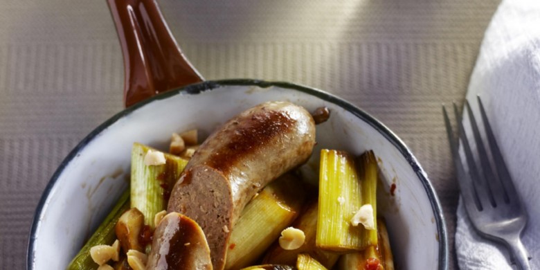 Pittige preischotel met runderworstjes