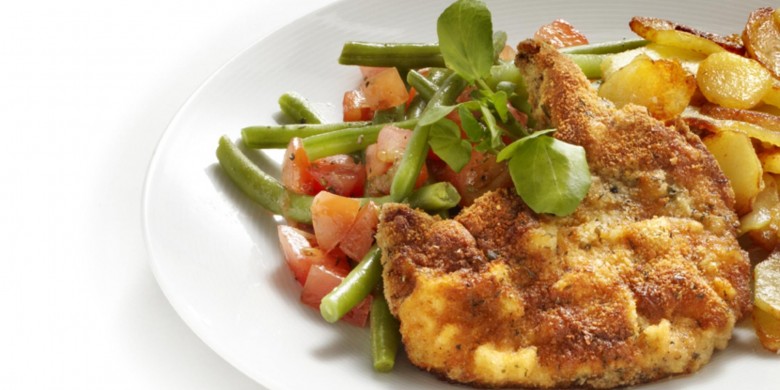 Ribkarbonade met zomergroenten