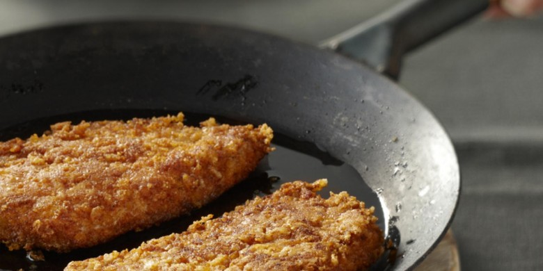 Schnitzel gepaneerd met cheesecornflakes