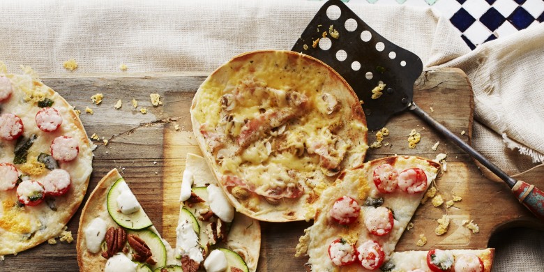 'Flatbread' met pancetta en belegen kaas