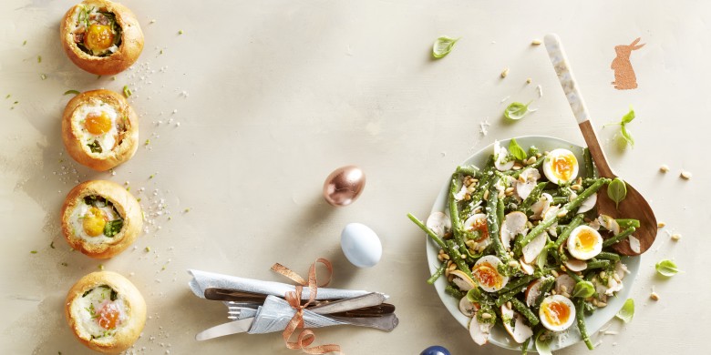 Broodje ei met spinazie en zalm