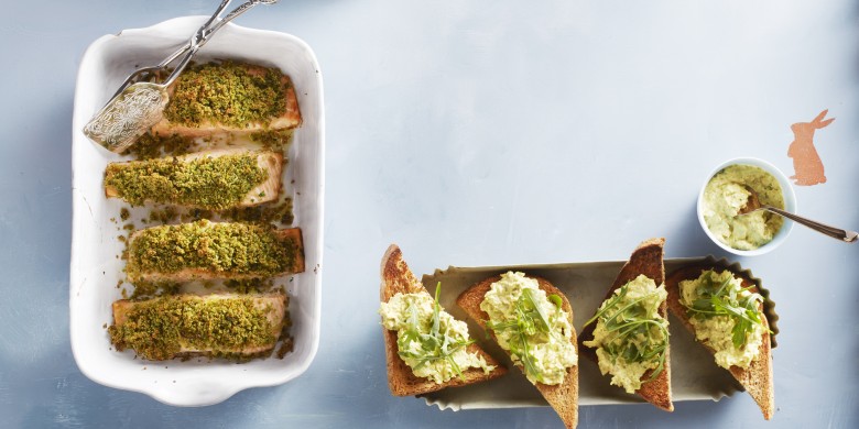 Zalm met kruidenkorst