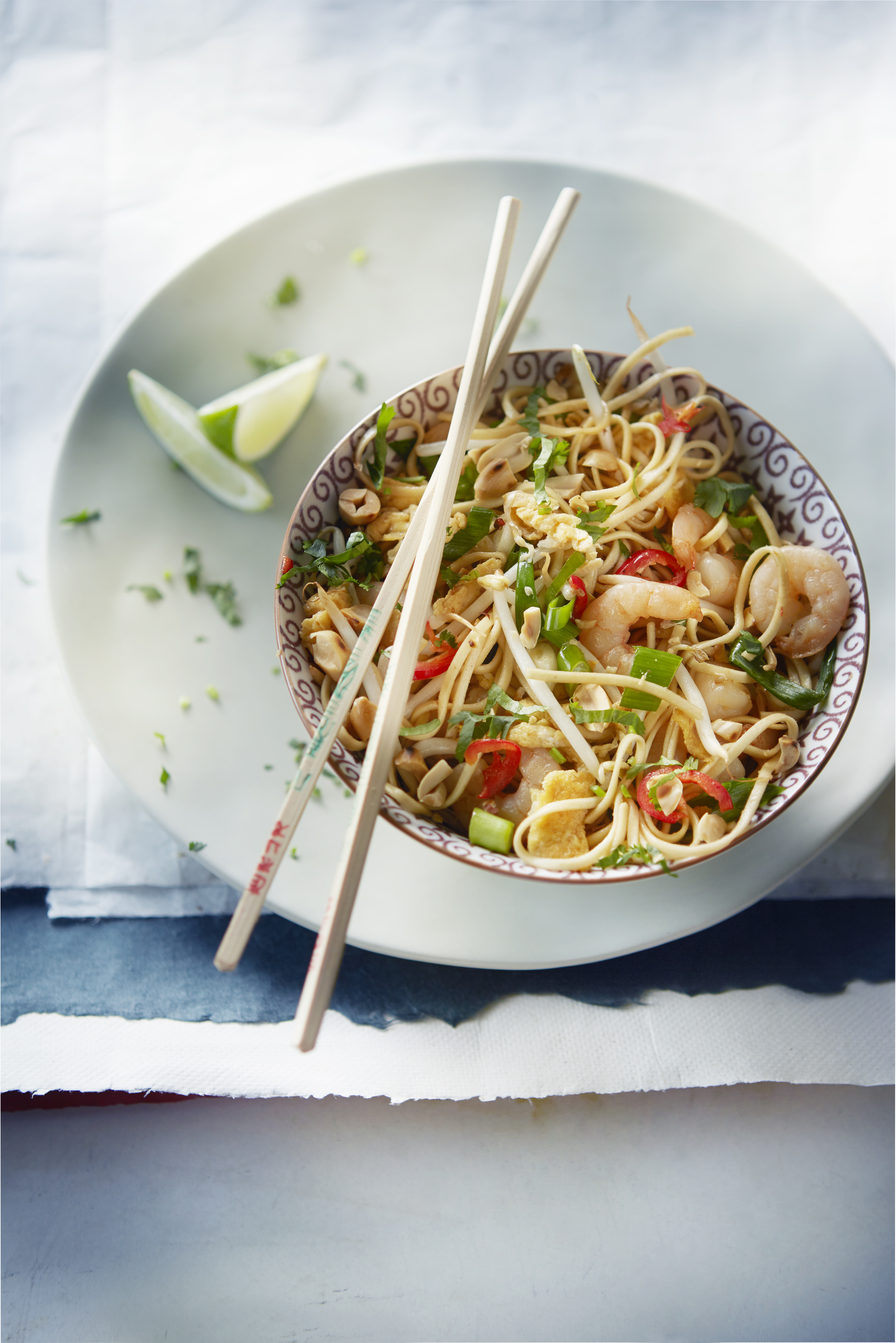 Pad thai met garnalen