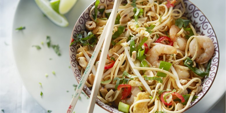 Pad thai met garnalen