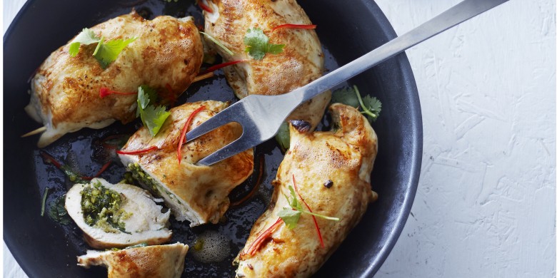Gevulde kipfilet met pistachepesto