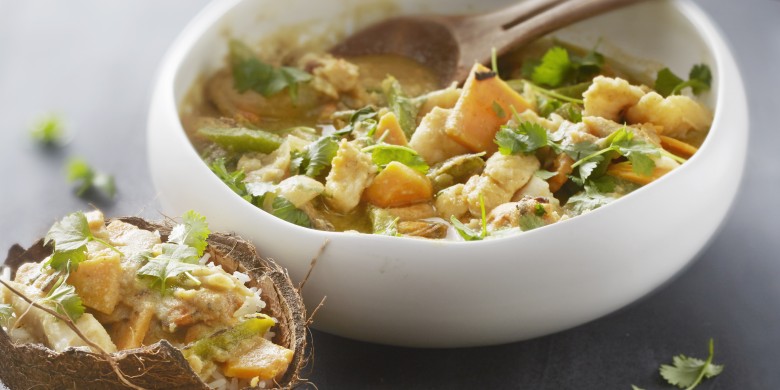 Pikante viscurry met santen