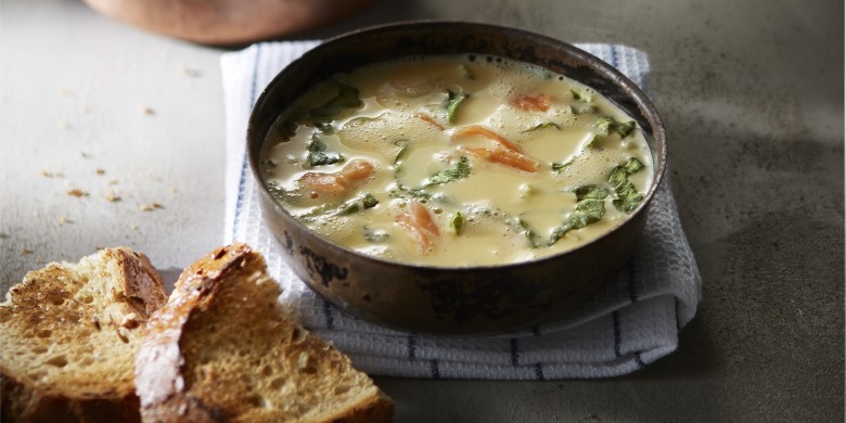 Zalmsoep met paksoi