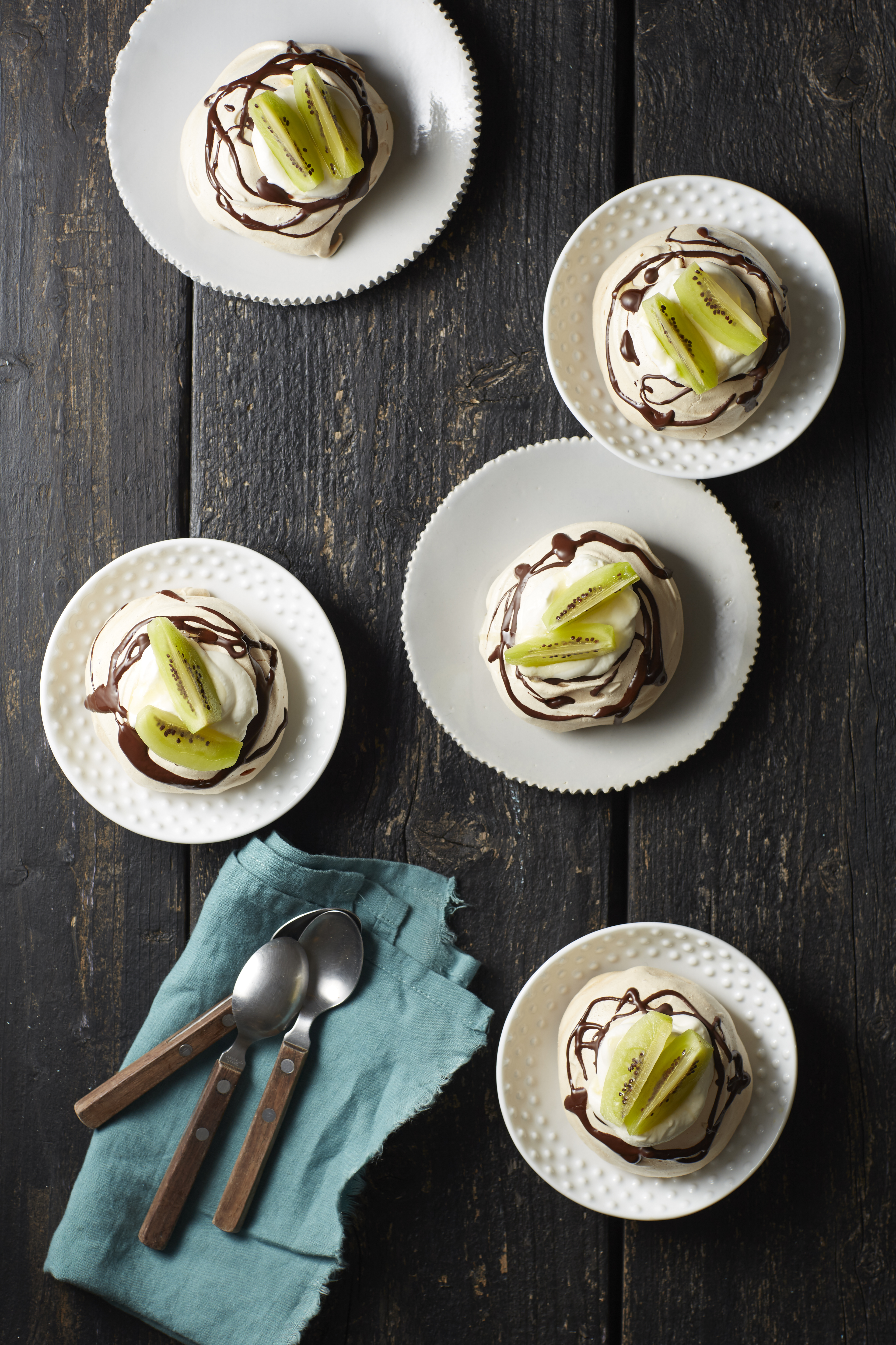 Chocoladepavlova met kiwi