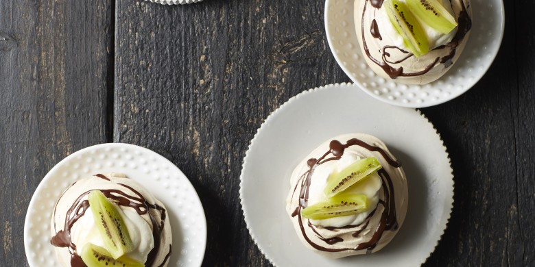 Chocoladepavlova met kiwi