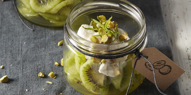 Kiwicoupe met ricotta en limoen