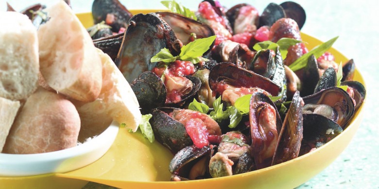 Mosselen in tomatensaus