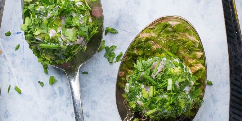 Hamballetjes met groene kruiden