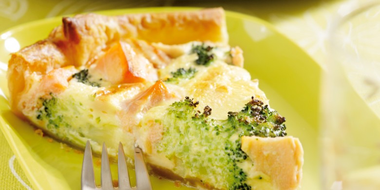 Quiche met zalm en broccoli
