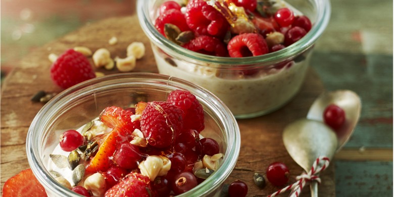 Bircher muesli met rood fruit