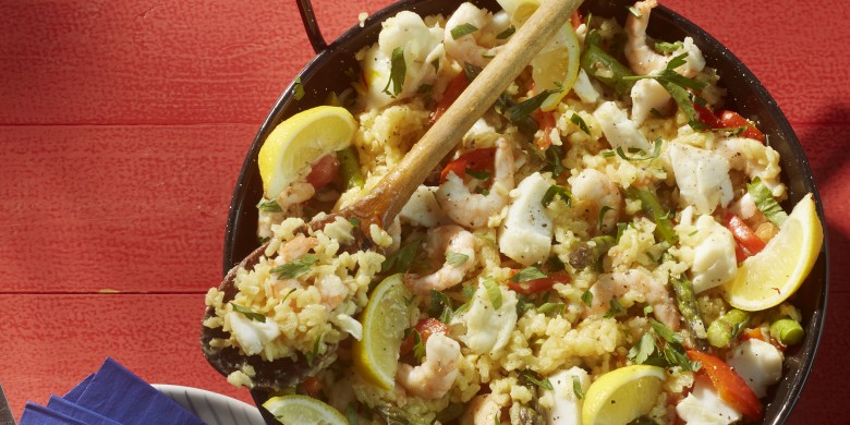 Paella met vis