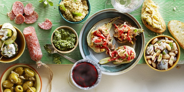 Pane con tapenade - Kikkererwten met oregano en munt