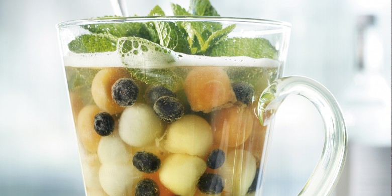 Meloenbowl met blauwe bessen