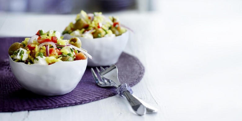 Rijstsalade met feta  en koriander
