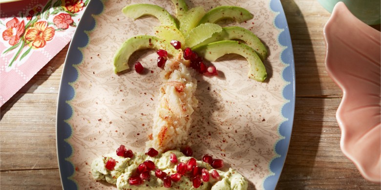 Amuse van avocado en krab