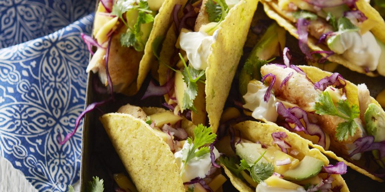 Vistaco's met mango-limoensalsa