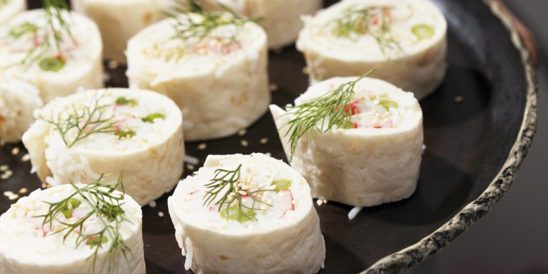 Rijstrolletjes met krabstick