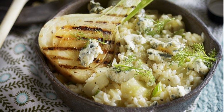 Risotto met venkel en blauwe kaas