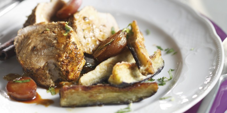Rolletjes met sjalotten en gefrituurde aubergine