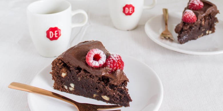 Brownietaartje met koffiefrosting