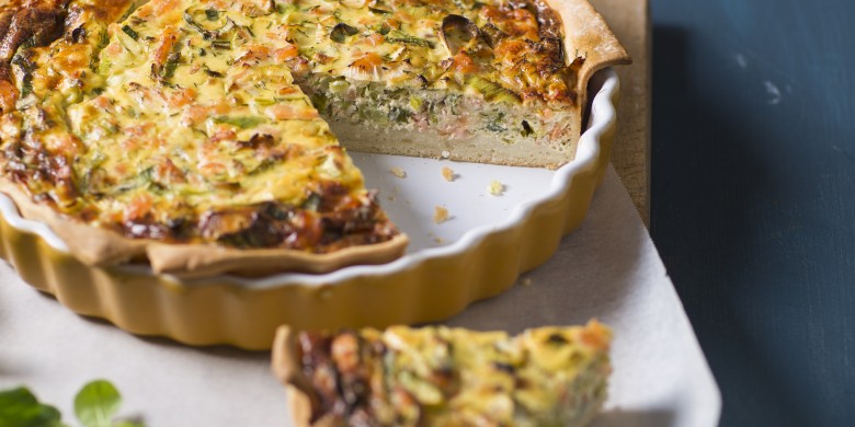 Zalmquiche met dille